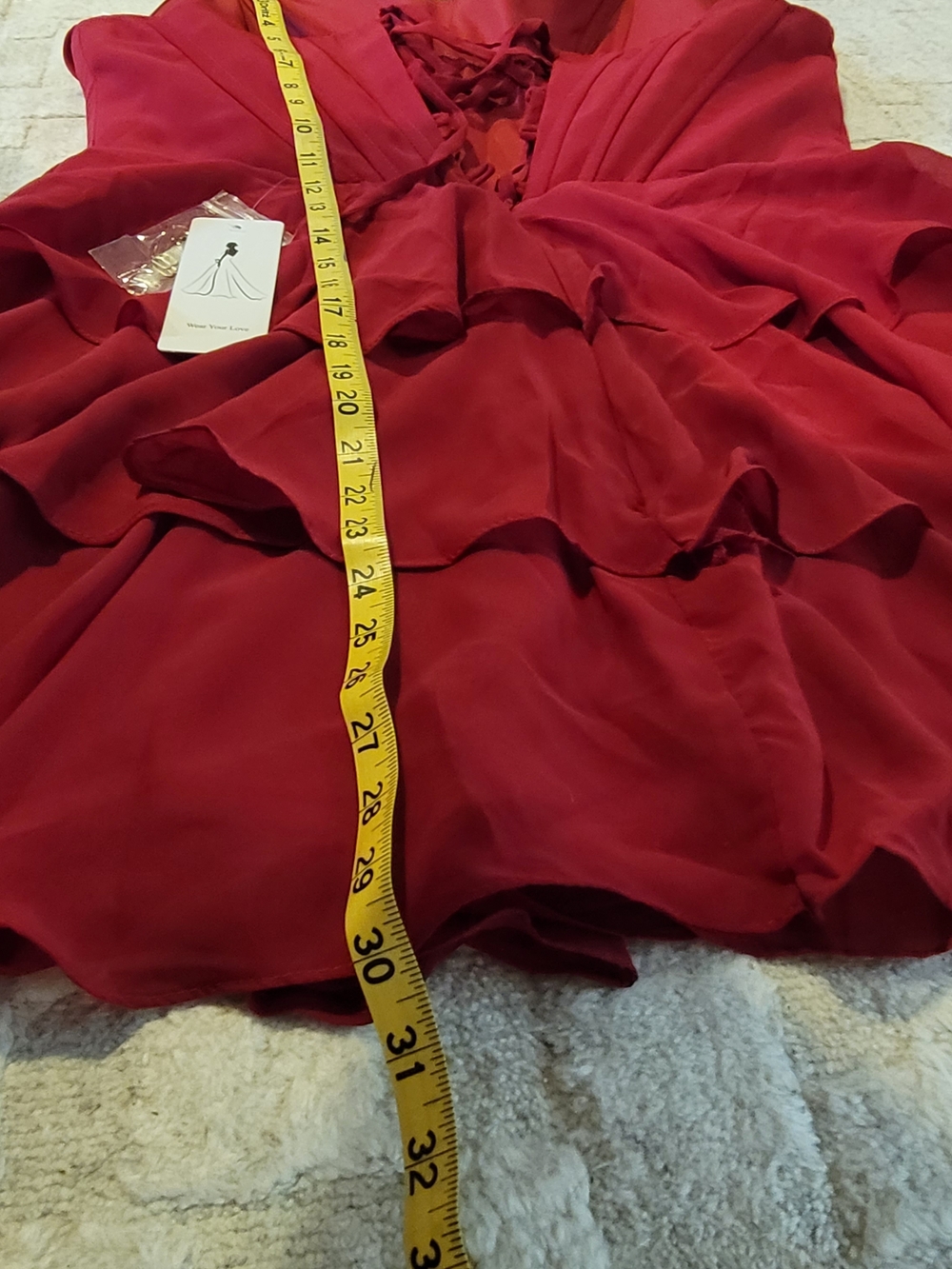NWT WEAR YOU LOVE Red Corseted Short Prom Dress Lace Size 16W - Picture 8 of 9